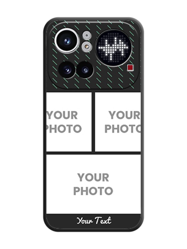 Custom Cross Dotted Pattern with 2 Image Holder On Space Black Custom Soft Matte Mobile Back Cover - Nothing Phone 4A Pro 5G - alternate view