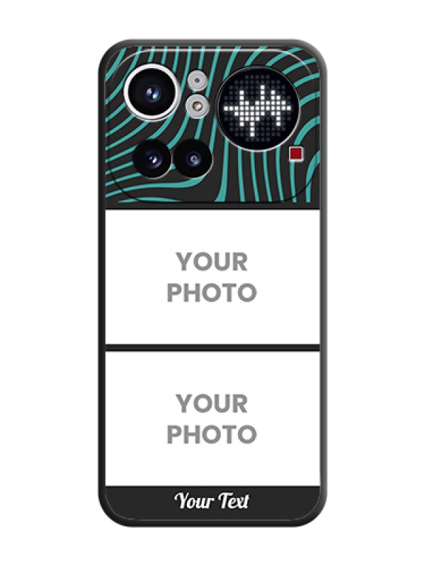 Custom Wave Pattern with 2 Image Holder On Space Black Custom Soft Matte Mobile Back Cover - Nothing Phone 4A Pro 5G - alternate view