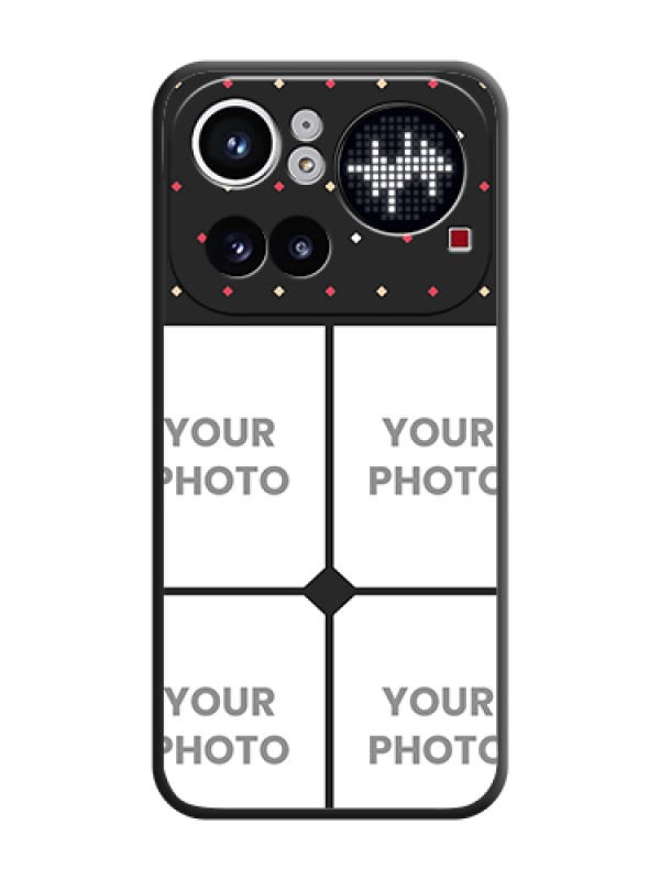 Custom Multicolor Dotted Pattern with 4 Image Holder On Space Black Custom Soft Matte Mobile Back Cover - Nothing Phone 4A Pro 5G - alternate view