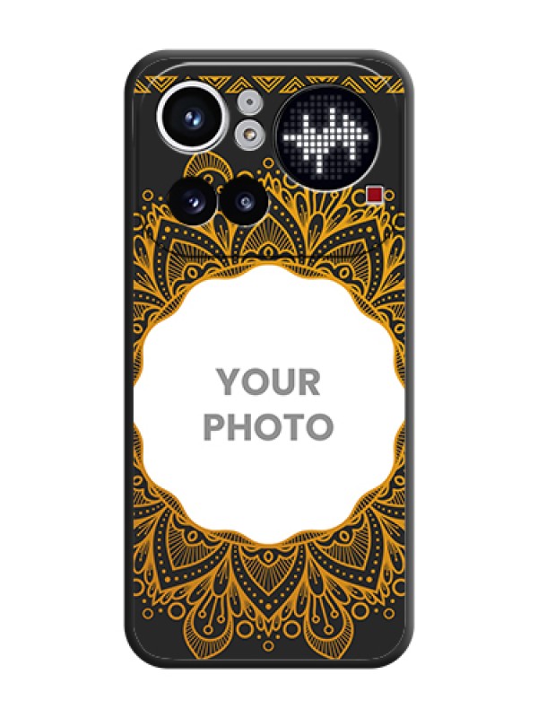 Custom Round Image with Floral Design On Space Black Custom Soft Matte Mobile Back Cover - Nothing Phone 4A Pro 5G - alternate view