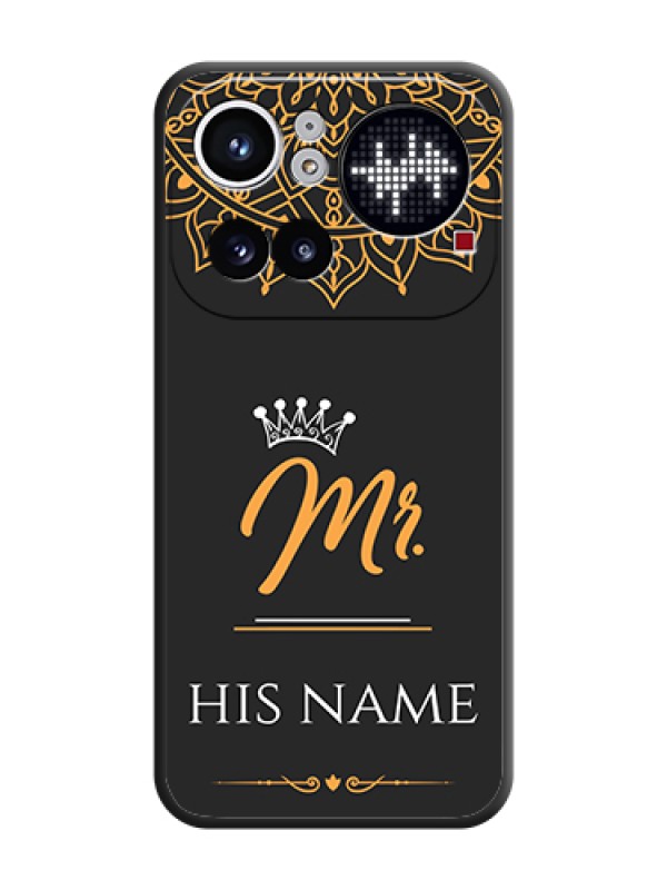 Custom Mr Name with Floral Design On Space Black Custom Soft Matte Mobile Back Cover - Nothing Phone 4A Pro 5G - alternate view