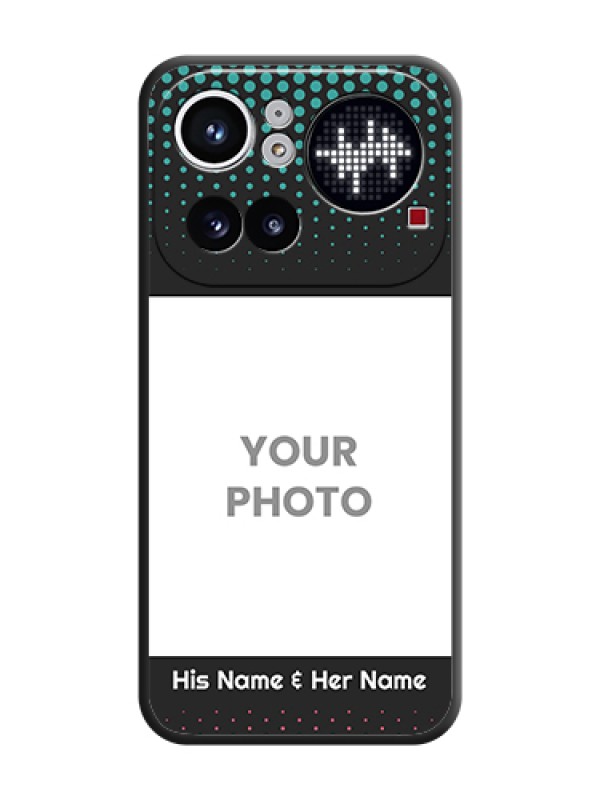 Custom Faded Dots with Grunge Photo Frame and Text On Space Black Custom Soft Matte Mobile Back Cover - Nothing Phone 4A Pro 5G - alternate view