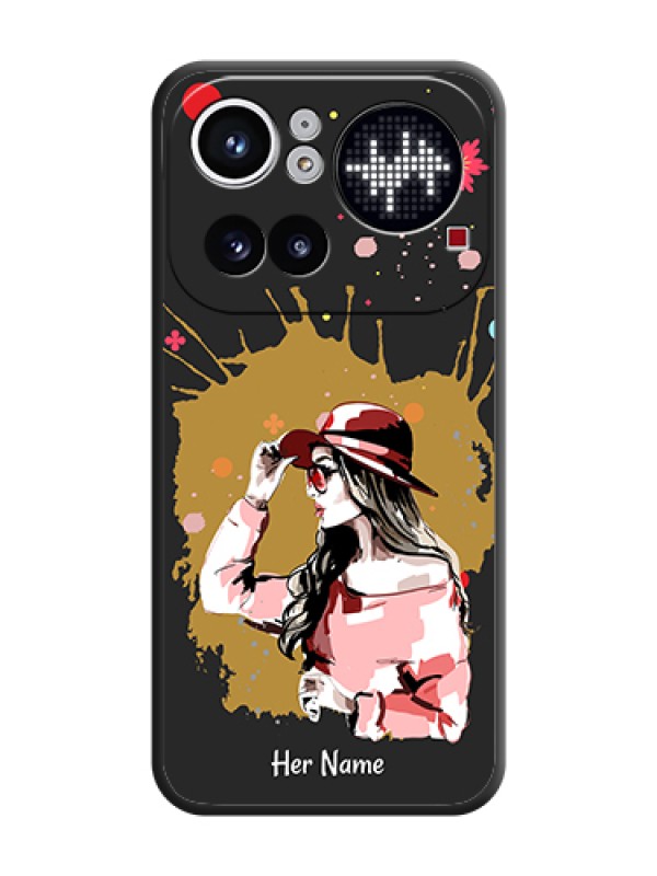 Custom Mordern Lady With Color Splash Background With Custom Text On Space Black Custom Soft Matte Mobile Back Cover - Nothing Phone 4A Pro 5G - alternate view