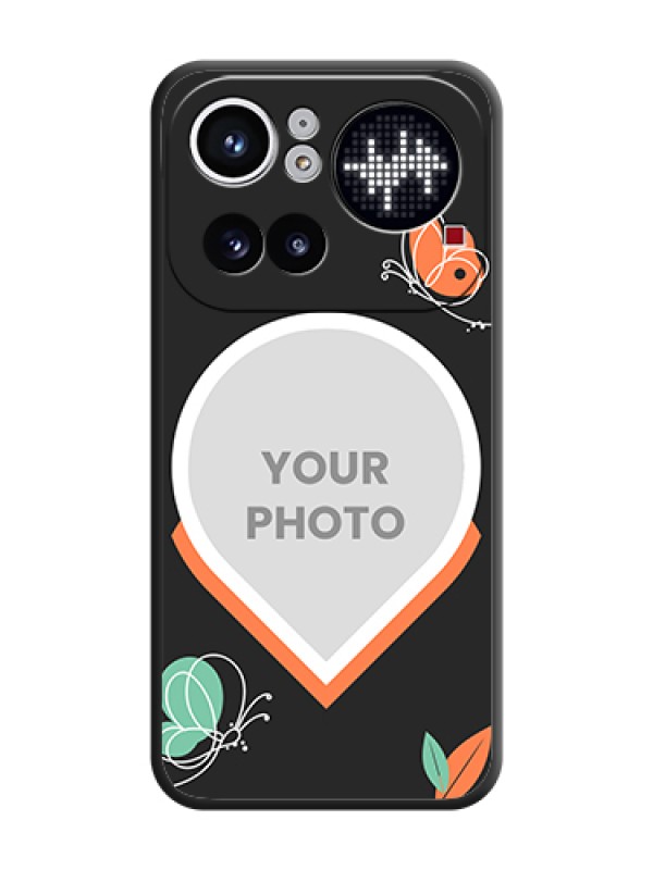 Custom Upload Pic With Simple Butterly Design On Space Black Custom Soft Matte Mobile Back Cover - Nothing Phone 4A Pro 5G - alternate view