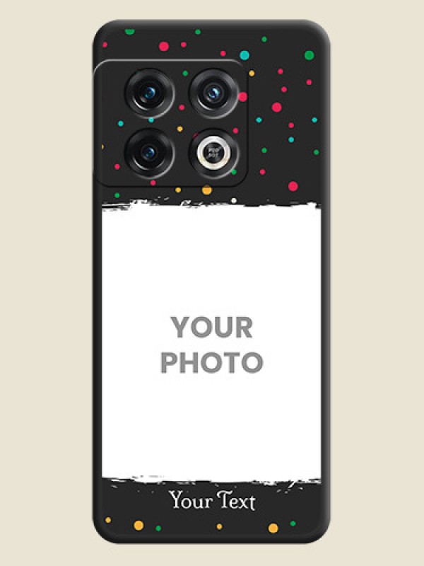 Custom Multicolor Dotted Pattern with Text on Space Black Custom Soft Matte Phone Back Cover - OnePlus 10 Pro 5G - alternate view