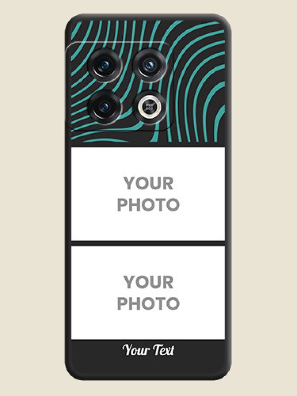 Custom Wave Pattern with 2 Image Holder on Space Black Personalized Soft Matte Phone Covers - OnePlus 10 Pro 5G - alternate view