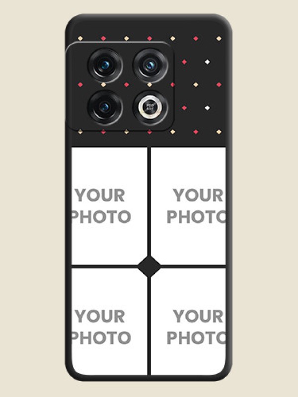 Custom Multicolor Dotted Pattern with 4 Image Holder on Space Black Custom Soft Matte Phone Cases - OnePlus 10 Pro 5G - alternate view
