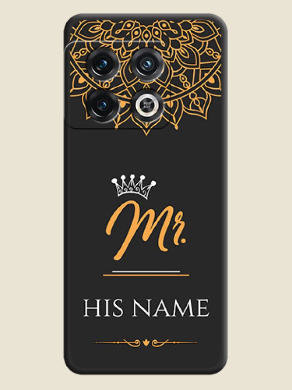 Custom Mr Name with Floral Design  on Personalised Space Black Soft Matte Cases - OnePlus 10 Pro 5G - alternate view