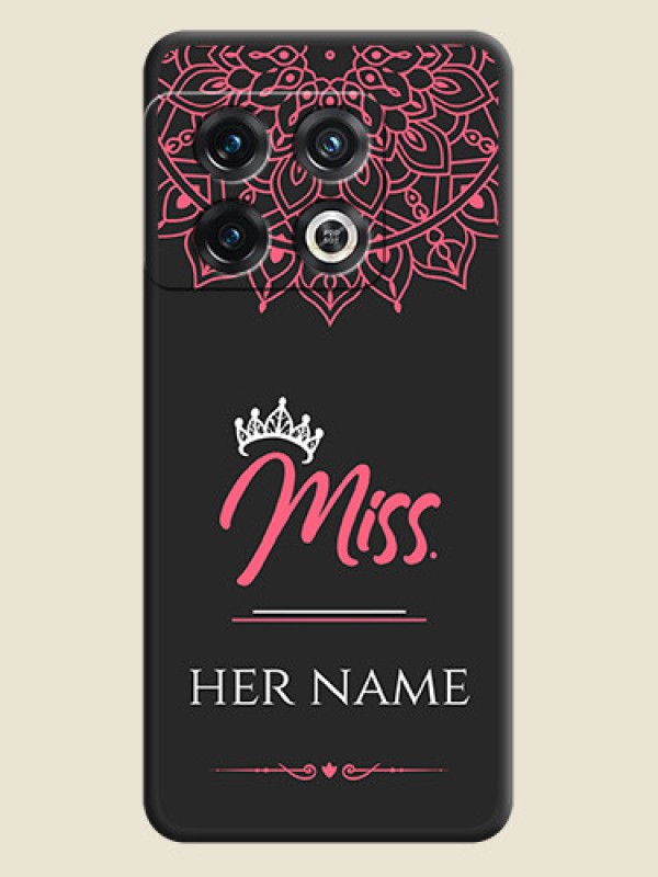Custom Mrs Name with Floral Design on Space Black Personalized Soft Matte Phone Covers - OnePlus 10 Pro 5G - alternate view