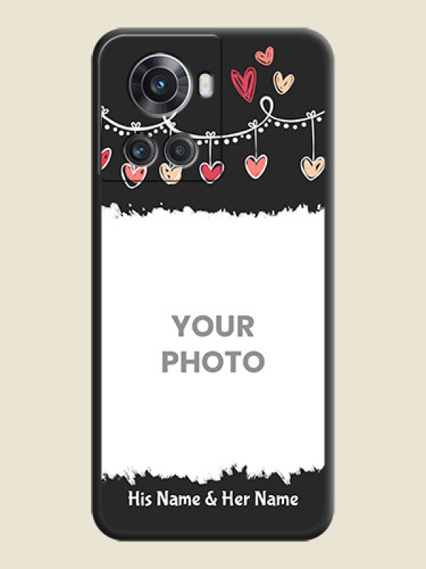 Custom Pink Love Hangings with Name on Space Black Custom Soft Matte Phone Cases - OnePlus 10R 5G - alternate view