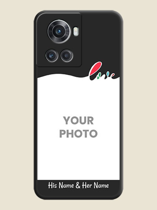 Custom Fall in Love Pattern with Picture on Photo on Space Black Soft Matte Mobile Case - OnePlus 10R 5G - alternate view