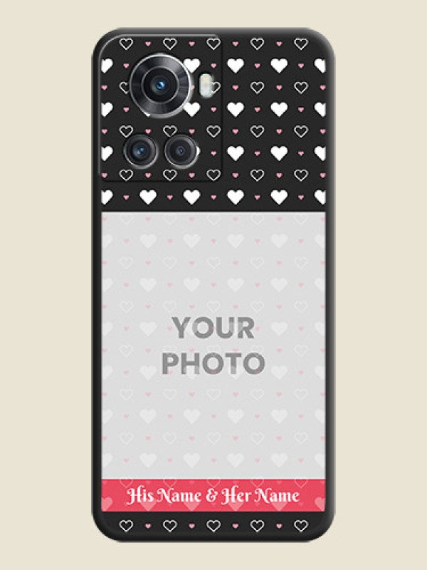 Custom White Color Love Symbols with Text Design on Photo on Space Black Soft Matte Phone Cover - OnePlus 10R 5G - alternate view