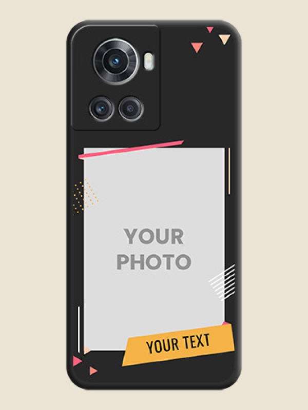 Custom Photo Frame with Triangle Small Dots on Photo on Space Black Soft Matte Back Cover - OnePlus 10R 5G - alternate view