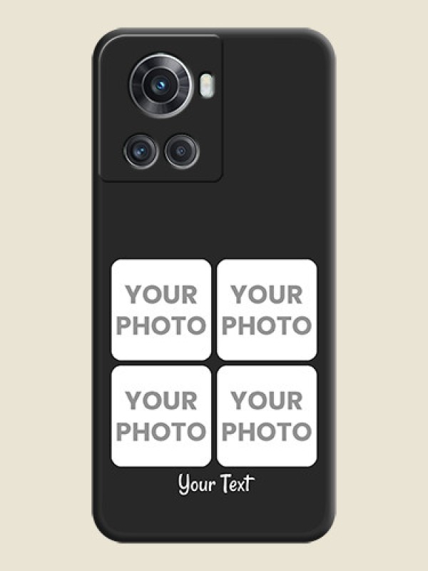 Custom Floral Art with 6 Image Holder on Photo on Space Black Soft Matte Mobile Case - OnePlus 10R 5G - alternate view