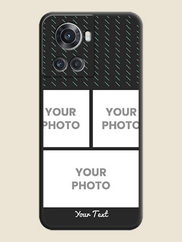 Custom Cross Dotted Pattern with 2 Image Holder  on Personalised Space Black Soft Matte Cases - OnePlus 10R 5G - alternate view