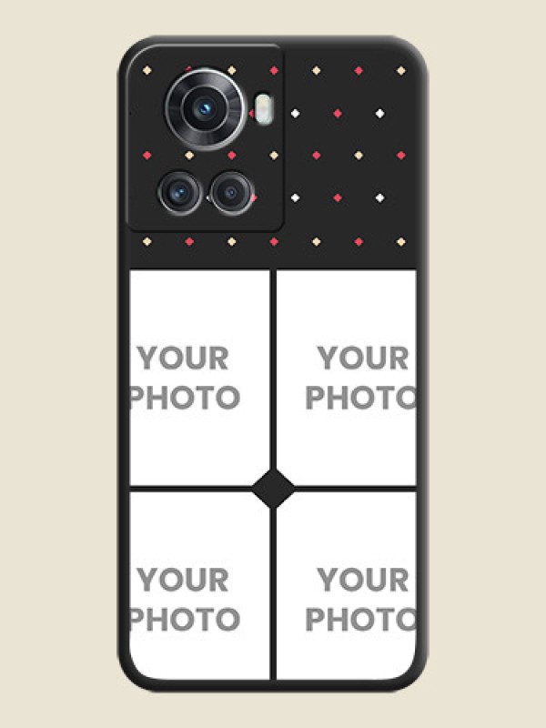 Custom Multicolor Dotted Pattern with 4 Image Holder on Space Black Custom Soft Matte Phone Cases - OnePlus 10R 5G - alternate view
