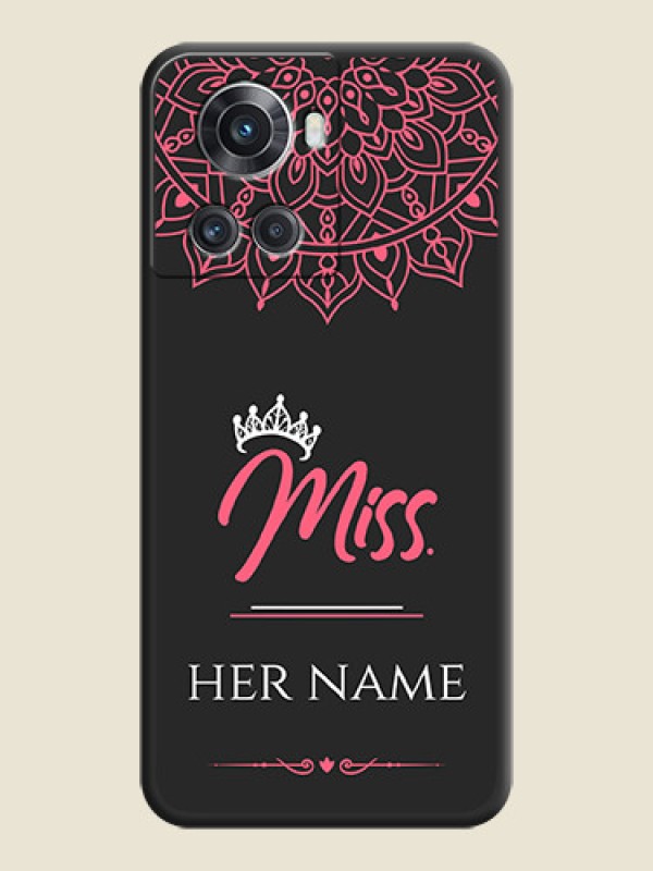 Custom Mrs Name with Floral Design on Space Black Personalized Soft Matte Phone Covers - OnePlus 10R 5G - alternate view