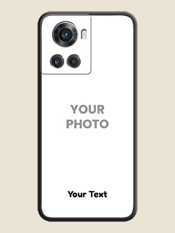 Custom Full Single Pic Upload With Text On Space Black Personalized Soft Matte Phone Covers -Oneplus 10R 5G - alternate view