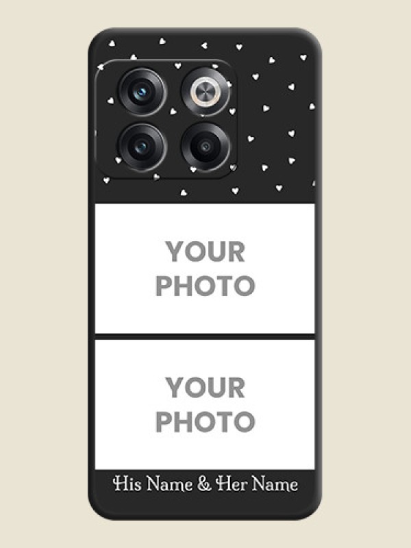 Custom Miniature Love Symbols with Name on Space Black Custom Soft Matte Back Cover - OnePlus 10T 5G - alternate view
