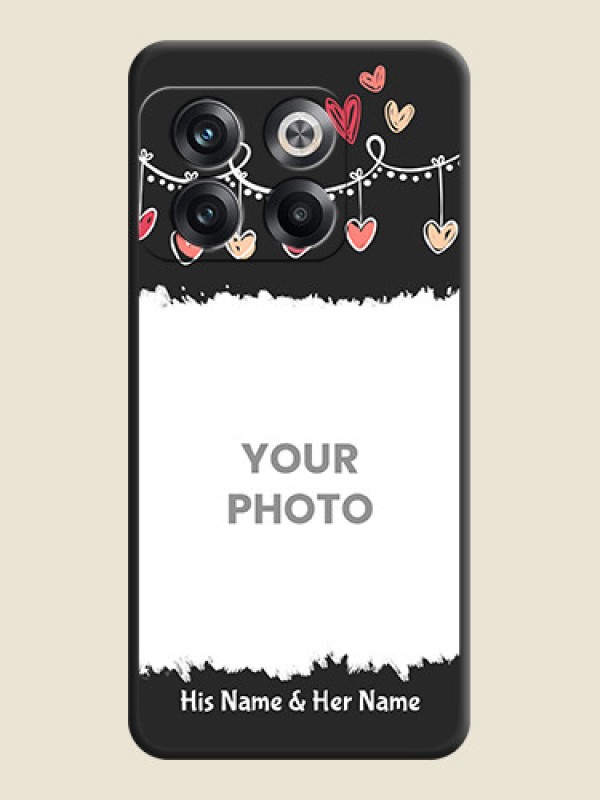 Custom Pink Love Hangings with Name on Space Black Custom Soft Matte Phone Cases - OnePlus 10T 5G - alternate view
