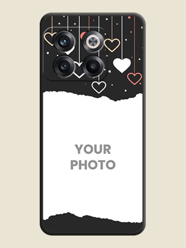 Custom Love Hangings with Splash Wave Picture on Space Black Custom Soft Matte Phone Back Cover - OnePlus 10T 5G - alternate view