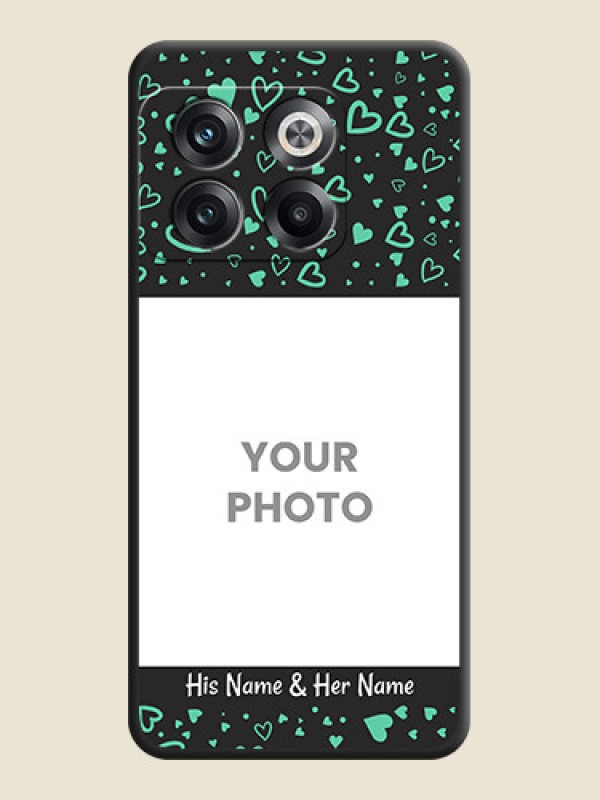 Custom Sea Green Indefinite Love Pattern on Photo on Space Black Soft Matte Mobile Cover - OnePlus 10T 5G - alternate view