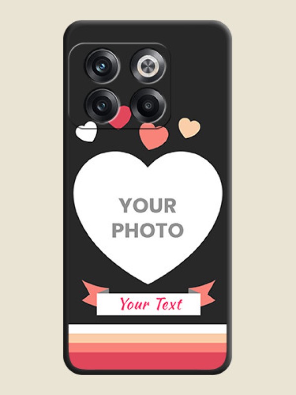 Custom Love Shaped Photo with Colorful Stripes on Personalised Space Black Soft Matte Cases - OnePlus 10T 5G - alternate view