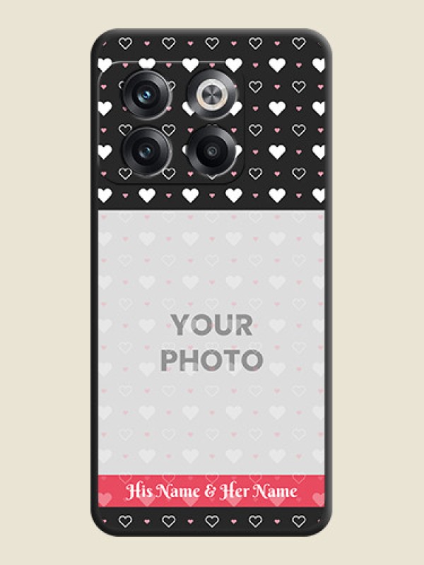 Custom White Color Love Symbols with Text Design on Photo on Space Black Soft Matte Phone Cover - OnePlus 10T 5G - alternate view