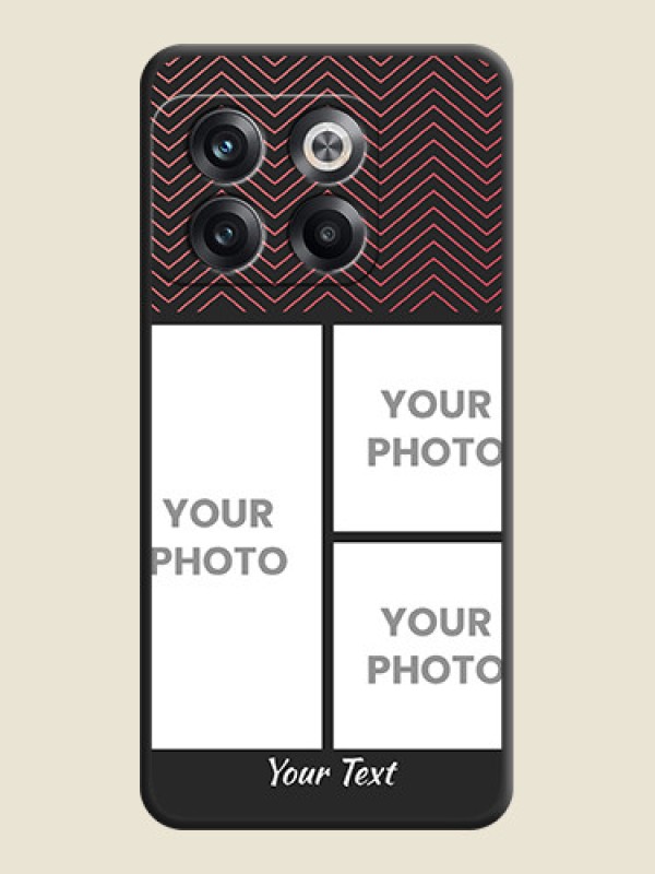 Custom Wave Pattern with 3 Image Holder on Space Black Custom Soft Matte Back Cover - OnePlus 10T 5G - alternate view
