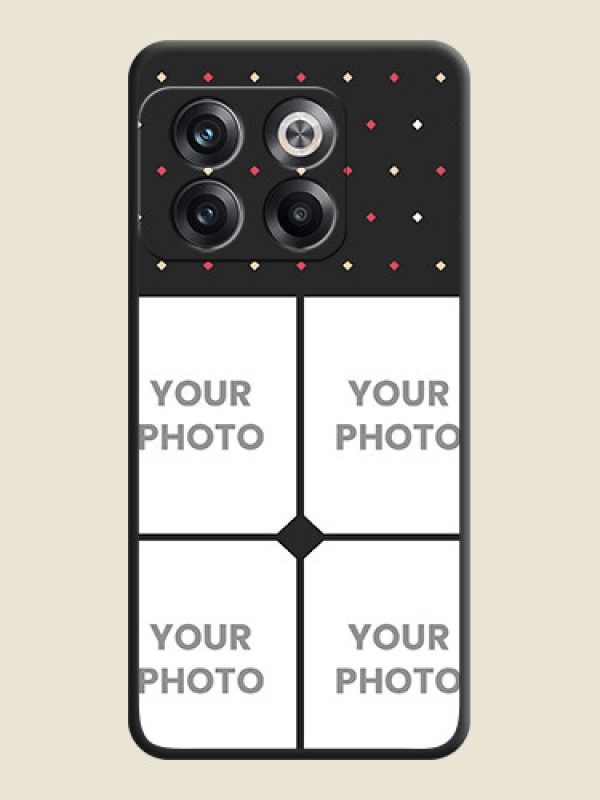 Custom Multicolor Dotted Pattern with 4 Image Holder on Space Black Custom Soft Matte Phone Cases - OnePlus 10T 5G - alternate view
