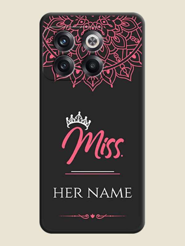 Custom Mrs Name with Floral Design on Space Black Personalized Soft Matte Phone Covers - OnePlus 10T 5G - alternate view