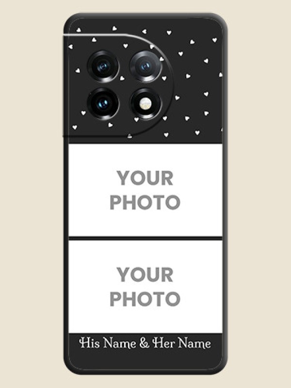 Custom Miniature Love Symbols with Name on Space Black Custom Soft Matte Back Cover - OnePlus 11 5G - alternate view