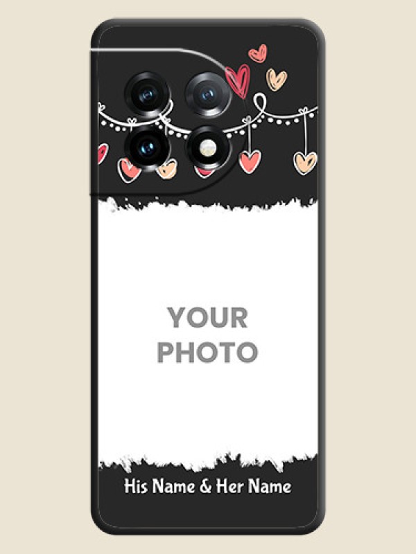 Custom Pink Love Hangings with Name on Space Black Custom Soft Matte Phone Cases - OnePlus 11 5G - alternate view