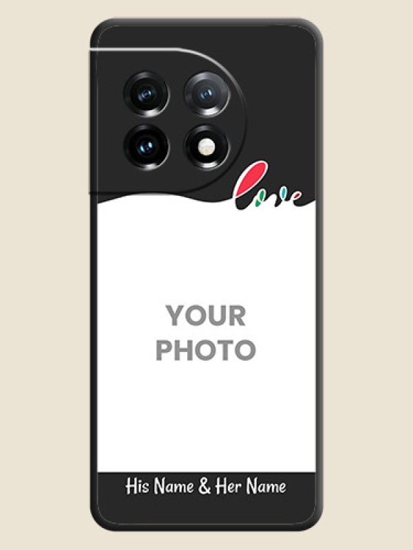 Custom Fall in Love Pattern with Picture on Photo on Space Black Soft Matte Mobile Case - OnePlus 11 5G - alternate view