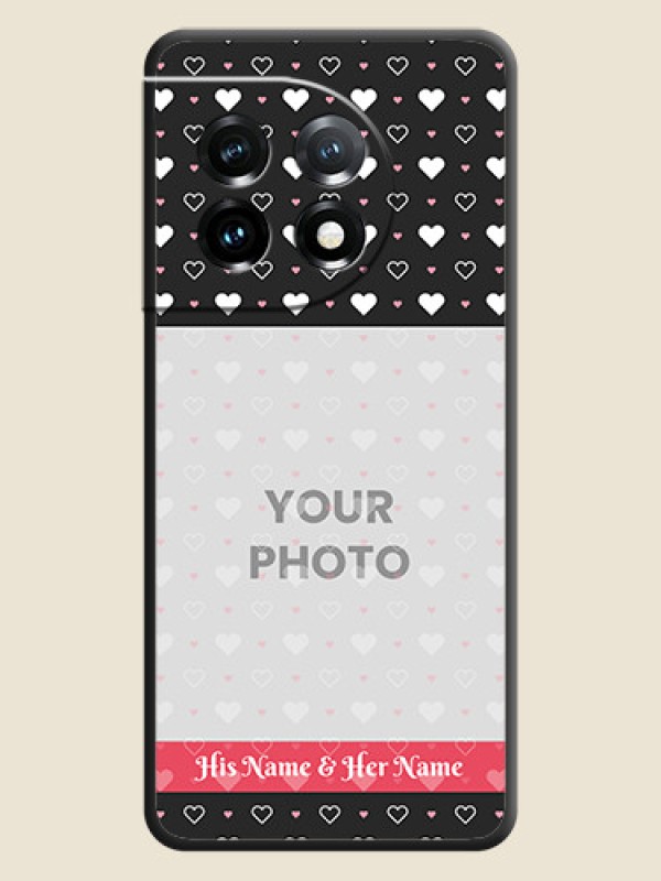 Custom White Color Love Symbols with Text Design on Photo on Space Black Soft Matte Phone Cover - OnePlus 11 5G - alternate view