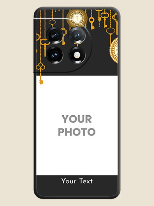 Custom Decorative Design with Text on Space Black Custom Soft Matte Back Cover - OnePlus 11 5G - alternate view
