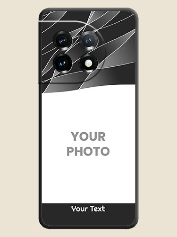 Custom Mixed Wave Lines on Photo on Space Black Soft Matte Mobile Cover - OnePlus 11 5G - alternate view