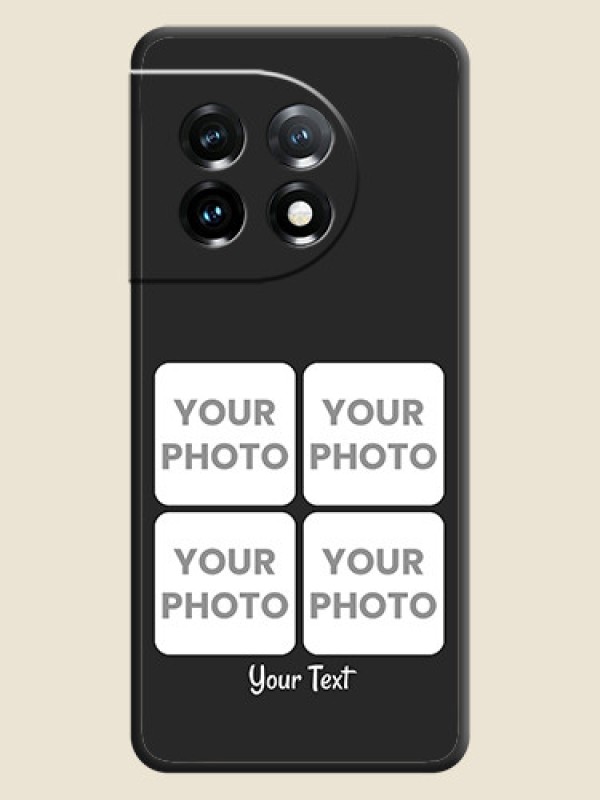 Custom Floral Art with 6 Image Holder on Photo on Space Black Soft Matte Mobile Case - OnePlus 11 5G - alternate view