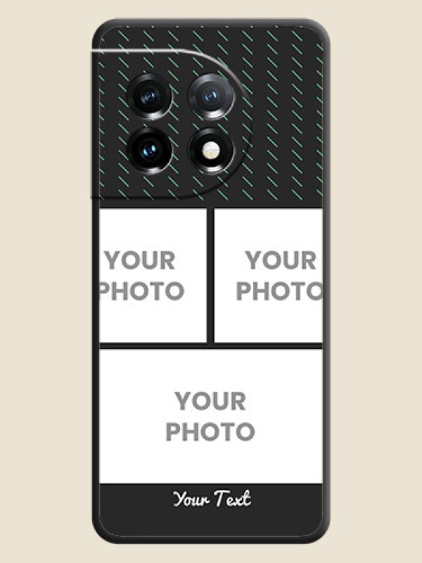 Custom Cross Dotted Pattern with 2 Image Holder  on Personalised Space Black Soft Matte Cases - OnePlus 11 5G - alternate view