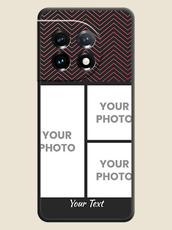 Custom Wave Pattern with 3 Image Holder on Space Black Custom Soft Matte Back Cover - OnePlus 11 5G - alternate view