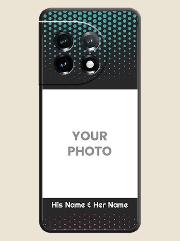 Custom Faded Dots with Grunge Photo Frame and Text on Space Black Custom Soft Matte Phone Cases - OnePlus 11 5G - alternate view