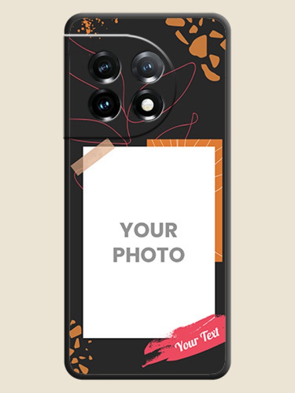 Custom Orange Photo Frame on Space Black Custom Soft Matte Phone Back Cover - OnePlus 11 5G - alternate view