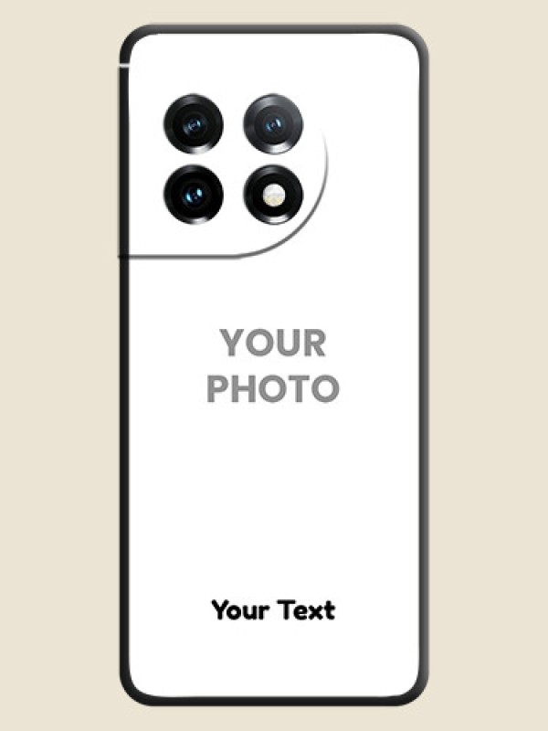 Custom Full Single Pic Upload With Text On Space Black Personalized Soft Matte Phone Covers -Oneplus 11 5G - alternate view