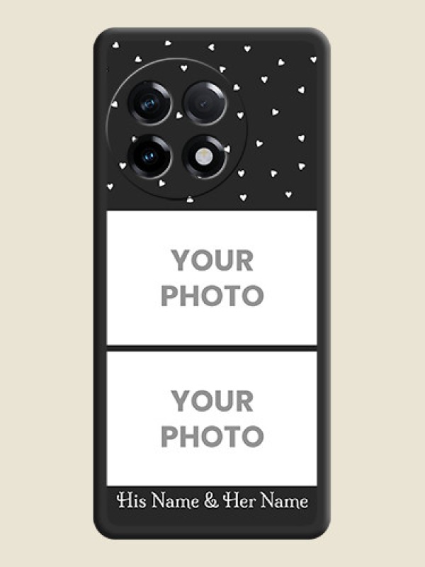 Custom Miniature Love Symbols with Name on Space Black Custom Soft Matte Back Cover - OnePlus 11R 5G - alternate view