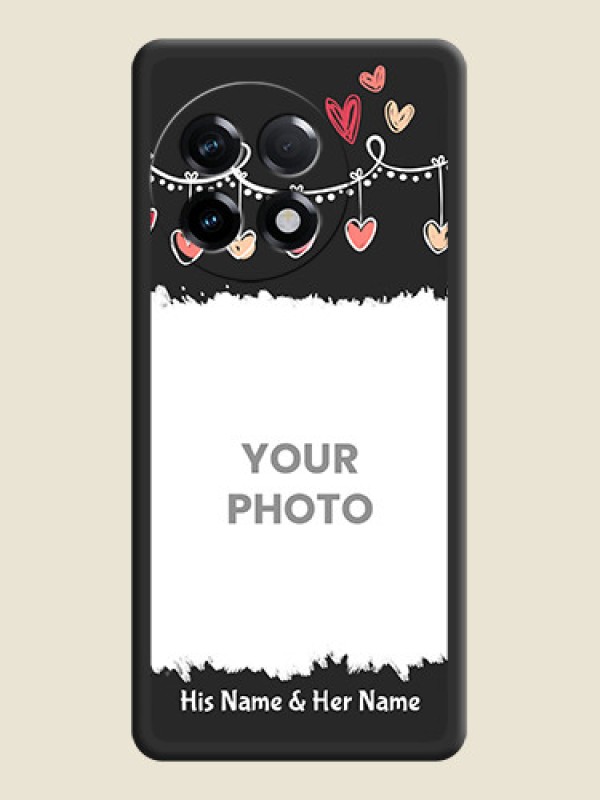 Custom Pink Love Hangings with Name on Space Black Custom Soft Matte Phone Cases - OnePlus 11R 5G - alternate view