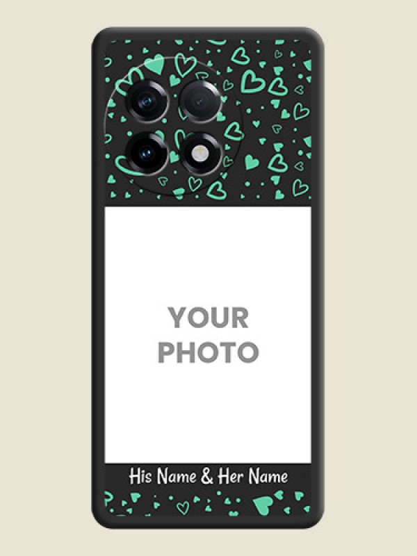 Custom Sea Green Indefinite Love Pattern on Photo on Space Black Soft Matte Mobile Cover - OnePlus 11R 5G - alternate view