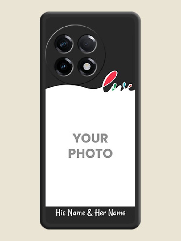 Custom Fall in Love Pattern with Picture on Photo on Space Black Soft Matte Mobile Case - OnePlus 11R 5G - alternate view