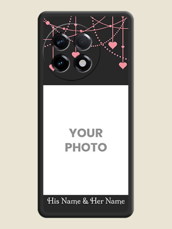 Custom Pink Love Hangings with Text on Space Black Custom Soft Matte Back Cover - OnePlus 11R 5G - alternate view