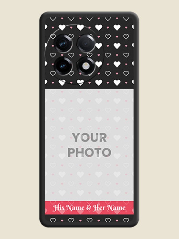 Custom White Color Love Symbols with Text Design on Photo on Space Black Soft Matte Phone Cover - OnePlus 11R 5G - alternate view