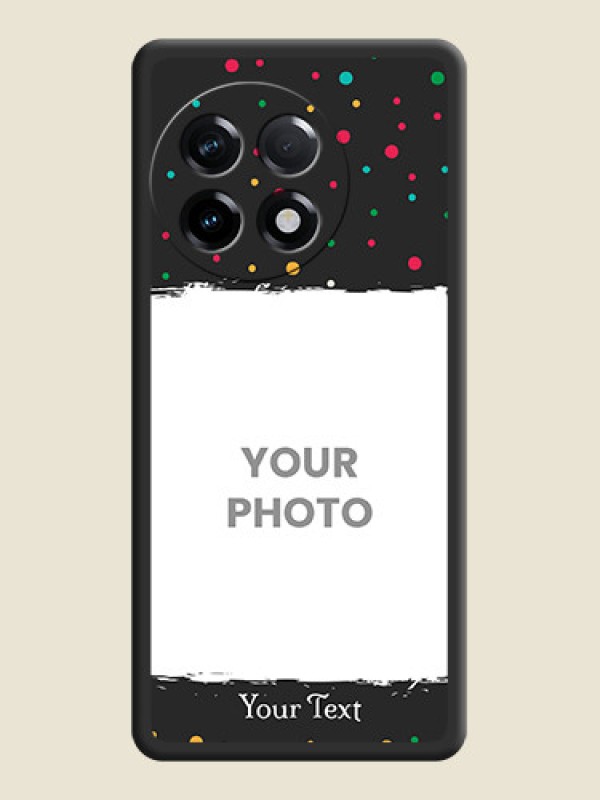 Custom Multicolor Dotted Pattern with Text on Space Black Custom Soft Matte Phone Back Cover - OnePlus 11R 5G - alternate view